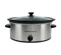 Hamilton Beach 6.5L Family Favourite Slow Cooker, 240W Energy-Efficient Design, Removable Oven-Safe Ceramic Bowl, 3 Heat Settings, Serves 6-8 People, Easy Clean, Silver - HBSC070S