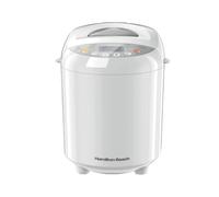 Hamilton Beach Bread Maker, Quick Bake, 19 Programmes, 3 Loaf Sizes, Gluten-Free, Whole Wheat, Jam & Pizza Dough, 15 Hour Timer, Adjustable Crust Control, Keep Warm Function, White - HB8103BMW