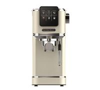 Hamilton Beach Espresso Coffee Machine, BaristaPro 5-in-1, Compact Stainless Steel, LCD Touch Screen Control, Steam Milk Frother, 20-Bar Pressure & Fast Heat, Hot & Iced Coffee, Cream - HBC5210C