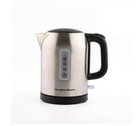 Hamilton Beach Electric Kettle, Compact, 1L, Brushed Stainless Steel, Boil Dry Protection, Auto Shut Off, Push Button Lid, Water Level Window, UK Strix Technology, Silver - HB02403B1