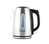 Hamilton Beach Cordless Electric Kettle, 1.7L Fast Boil Kettle, Brushed Stainless Steel, 3kW Rapid Boil, Auto Shut-Off, Boil Dry Protection, 360° Base - HB01402B