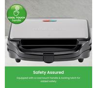 Hamilton Beach Sandwich Toaster 2 Slice, Deep Fill, Makes 2 Toasted Sandwiches, Non-Stick Hot Plates, XL Plates, Cool Touch Handle, Locking Latch, Automatic Temperature Control, 900W - HB1026, Black