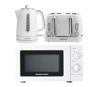 Hamilton Beach Diamond Kettle, Toaster & 20L Standard Microwave - White Hamilton Beach White