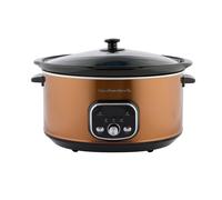 Hamilton Beach Slow Cooker, Digital, 6.5 Litres, 320W, Family-Sized, Makes 8+ Portions, 3 Heat Settings, Removable, Dishwasher Safe Ceramic Bowl, Copper - HBCDF650BRZ