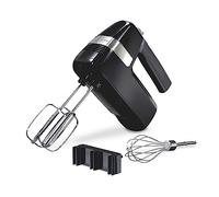 Hamilton Beach - Electric Hand Blender, 6 Speeds + Stir Button, 300 Watts Peak Power for Powerful Mixing, Includes Whisk and Storage Clip, Black (62628)