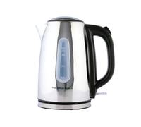 Hamilton Beach Electric Kettle, Rise, 1.7L, Polished Stainless Steel, 3kW Rapid Boil, Boil Dry Protection, Auto Shut Off, Push Button Lid, Water Level Window, 360° Base, Silver - HB01402P