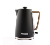 Hamilton Beach Electric Kettle, Scandi 1.7L, Boil Dry Protection, Auto Shut Off, Water Level Window, Stay Cool Handle, Ergonomic Grip, Matte Black with Wood Effect - HBK01MB