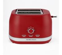 Hamilton Beach Ella 2-Slice Toaster, Wide Slots, 7 Variable Browning Levels, Defrost, Cancel & Reheat Settings, Removable Crumb Tray, Integrated Cord Storage, 800W - HBT1322MR, Matte Red