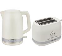 HAMILTON BEACH Ella Breakfast Jug Kettle & 2-Slice Toaster Bundle - Latte Cream, Cream