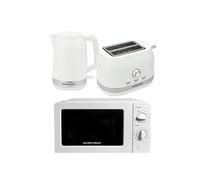 HAMILTON BEACH Ella Compact Solo Microwave, Electric Kettle & 2-Slice Toaster Set - White