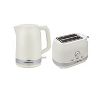 Hamilton Beach Kettle and Toaster Set, Ella, 1.7L Kettle, 2 Slice Toaster, Boil Dry Protection, Removable Filter, 7 Browning Levels, Removable Crumb Tray, Latte - HBELLAMC