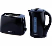 HAMILTON BEACH Essentials Jug Kettle & 2-Slice Toaster Bundle - Black, Black