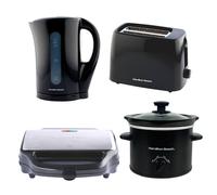 Hamilton Beach Essentials Kettle, Toaster, Sandwich Maker & 1.8L Slow Cooker - Black Hamilton Beach Black