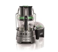 Hamilton Beach Food Processor, 3.3L Bowl Capacity, 600W, Big-Mouth Feed Tube, Stack and Snap, Plastic, Dice, Slice, Shred, Chop, Puree, Knead, Easy Clean, Silver - 70825-SAU