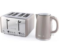 Hamilton Beach Kettle and Toaster Set, Harmony, Electric Kettle 1.7L, Wide Slot Toaster 4 Slice, Boil Dry Protection, 6 Variable Browning Levels, Cappuccino - HBHARMC