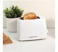 Hamilton Beach Toaster 2 Slice, Essentials, Plastic, 6 Browning Levels, Removable Crumb Tray, Wide Slots, Compact, Integrated Cord Storage, 650W - HB1116W, White