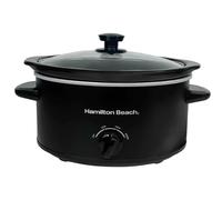 Hamilton Beach 3.5L Comfort Cook Slow Cooker, 160W Energy-Efficient Design, Removable Oven-Safe Ceramic Bowl, 3 Heat Settings, Compact for 2-4 People, Easy Clean, Black - HBSC040B