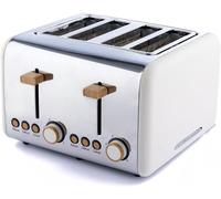 HAMILTON BEACH HBT02MC 4 SLICE TOASTER IN MATTE CREAM WITH WOOD EFFECT
