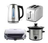 Hamilton Beach Rise Kettle, Toaster, Sandwich Toaster & 1.8L Slow Cooker Set - Silver Hamilton Beach Silver