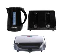 Hamilton Beach, Kettle, 4 Slice Toaster & Sandwich Toaster, Essentials, Black