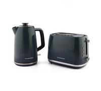 Hamilton Beach Kettle and Toaster Set, Miami, Electric Kettle 1.7L, Wide Slot Toaster 2 Slice, Boil Dry Protection, 7 Variable Browning Levels, Charcoal Grey - HBMIACH