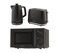 Hamilton Beach Kettle Toaster Microwave Set, Miami, Kettle, 1.7L, Toaster 2 Slice, Kettle & Toaster Set, Microwave Oven, 20L, Manual Controls, 800W, Kitchen Set, Charcoal Grey - HBMIAKSCH