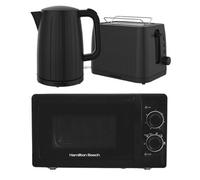 Hamilton Beach, Kettle, Toaster & Microwave Set, Stealth, Black