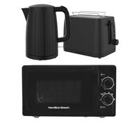 Kettle, Toaster & Microwave Set, Stealth Collection by Hamilton Beach, Black