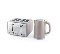 Hamilton Beach Kettle and Toaster Set, Harmony, Electric Kettle 1.7L, Wide Slot Toaster 4 Slice, Boil Dry Protection, 6 Variable Browning Levels, Cappuccino - HBHARMC