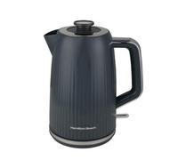 Hamilton Beach Electric Kettle, Miami, 1.7L, Boil Dry Protection, Auto Shut Off, Detachable Limescale Filter, 360° Swivel Base, Water Level Window, Charcoal Grey - HB3023CH