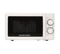 Hamilton Beach Microwave, 20L, 700W, Stainless Steel Cavity, Manual Control, 5 Power Levels, Quick Defrost, 30-Min Timer, White - HBMX79SSW