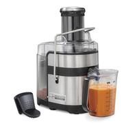 Hamilton Beach Professional Juicer Machine, Centrifugal Extractor, With 3.5” Super Chute for Whole Fruits and Vegetables, 1100 Watts Easy Sweep Cleaning Tool, Black (67906), Stainless Steel Plastic