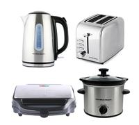 Hamilton Beach Rise Kettle, Toaster, Sandwich Toaster & 1.8L Slow Cooker Set - Silver Hamilton Beach Silver