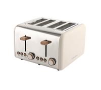 Hamilton Beach Toaster 4 Slice, Scandi, 1500W, 6 Browning Controls, Defrost, Reheat & Cancel Settings, Removable Crumb Tray, Matte Cream with Wood Effect - HBT02MC