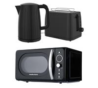 Hamilton Beach Stealth Kettle, Toaster & 20L Retro Microwave Set - Black Hamilton Beach Black