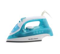 Hamilton Beach Steam Iron, 2200W, SteamMax, Non-Stick Ceramic Soleplate, Dry or Steam Ironing, Spritz Function, Crease Removal, Vertical Steam, Easy Fill Tank, Self Cleaning, Aqua/White - HB508AW