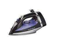 Hamilton Beach Steam Iron for Clothes & Garment Steamer with Smooth Press Stainless Steel Soleplate, 1200 Watts, 8’ Retractable Cord, Black (14214)