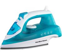 Hamilton Beach SteamMax Steam Iron, 2200W, Non-Stick Ceramic Soleplate, Dry or Steam Ironing, Spritz Function, Crease Removal, Vertical Steam, Easy Fill Tank, Self Cleaning - HB508AW, Aqua/White