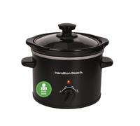 Hamilton Beach 1.8L Mighty Mini Slow Cooker, 90W Energy-Efficient Design, Removable Ceramic Bowl, 3 Heat Settings, Compact for 1-2 People, Easy Clean, Black - HBSC020B