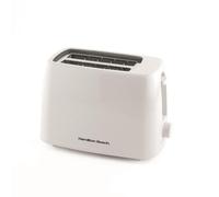 Hamilton Beach Toaster 2 Slice, Essentials, Plastic, 6 Browning Levels, Removable Crumb Tray, Wide Slots, Compact, Integrated Cord Storage, 650W - HB1116W, White