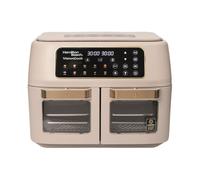 Hamilton Beach VisionCook Air Fryer - 11L, Dual Independently Controlled Drawers, 10 One-Touch Presets, Vortex Technology, Match Cook & Smart Finish, Dishwasher-Safe, Stone & Brushed Brass - HB2116AST