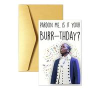Hamilton Birthday Card for Men, Smooth-Writing Hamilton Merch Card with Gold Envelope, Mens Birthday Cards for Hamilton Lovers and Enthusiasts, Creative Gifts for Birthdays