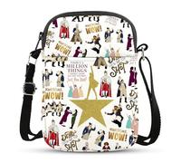 Hamilton Cross Body Bag, White Polyester Crossbody Bag with Broadway Musical Print and Adjustable Strap, Shoulder Bags for Music Theatre Fans Actress Actor Drama Teacher Hamilton Musical Lovers