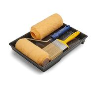 Hamilton for The Trade 5 Piece Masonry Brush and Roller Set with Tray, 9" Blue/Yellow 3561329-90