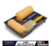 Hamilton For The Trade 5pc 9" Masonry Paint Roller Set + Tray & Brush Outdoor