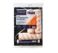 Hamilton For The Trade 9 Inch Medium Pile Roller Set 5 Piece Kit With Tray Frame Sleeves 1.75 Inch Core