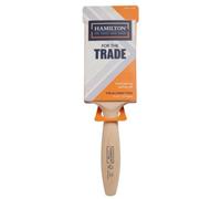 Hamilton For The Trade Fine Tip Flat Paint Brush 75mm / 3" Inch - Tapered Filament Decorating Brush - Wooden Beavertail Handle
