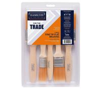 Hamilton For The Trade Fine Tip Flat Paint Brushes Decorating Set 5 Pack