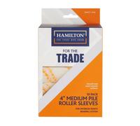 Hamilton For The Trade Medium Pile Paint Roller Sleeves - Pack Of 10, 4 Inch - Warp Knitted Fabric Paint Roller Refills