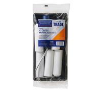 Hamilton For The Trade Mini Gloss Paint Roller Set 4 Inch 7 Piece - Foam Roller Sleeves With Frame & Tray For Solvent-Based Paints